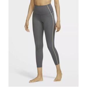 Nike Yoga Womens 7/8 Training Tights Black Heather (Gray) Size Medium CU5360-032
